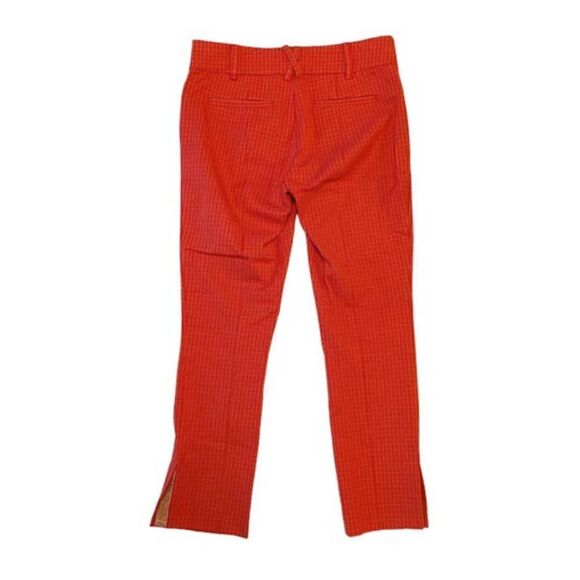 Anthropologie The Essential Slim Red Plaid Pants Slacks Size 2 - Picture 7 of 11